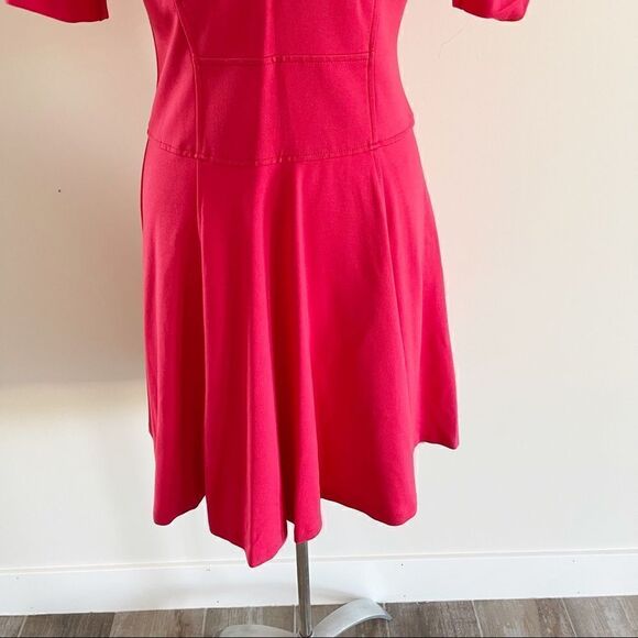 Nanette Lepore Red Front Pleat Circle Swing Dress - Picture 3 of 9